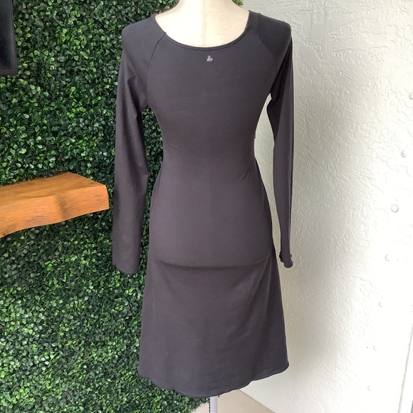 PrAna Tally Black Breathe Faux Wrap Dress - Picture 3 of 10